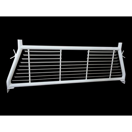 Trailfx HEADACHE RACK Round Tube Louver Without Rear Cab Window Cut Out Powder Coated White Steel H0006W